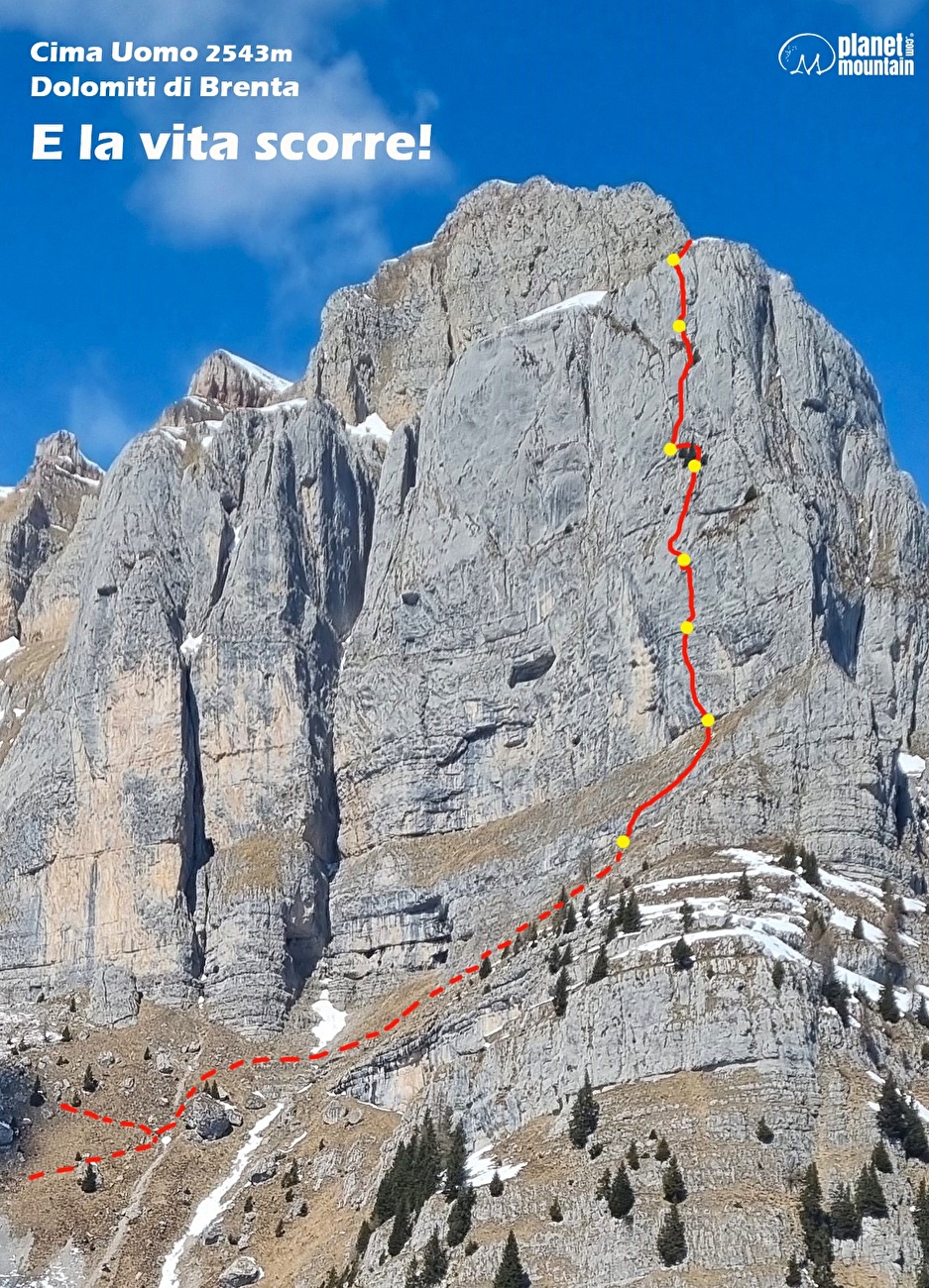E la vita scorre! Cima Uomo, Dolomiti di Brenta, Luca Giupponi, Rolando Larcher