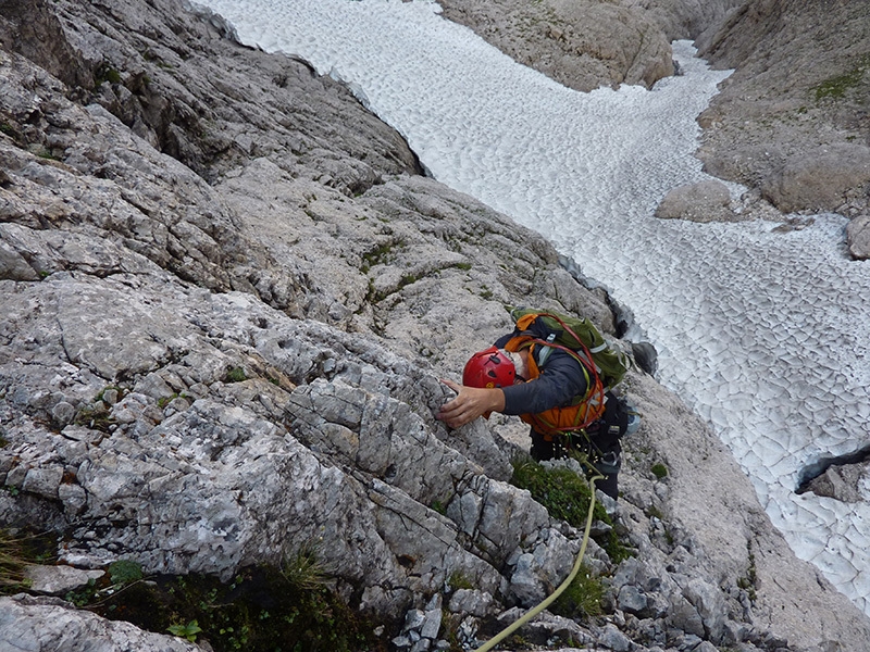 Via Cappellari - Timillero North Face, Sass d'Ortiga (Pale di San Martino, Dolomites)