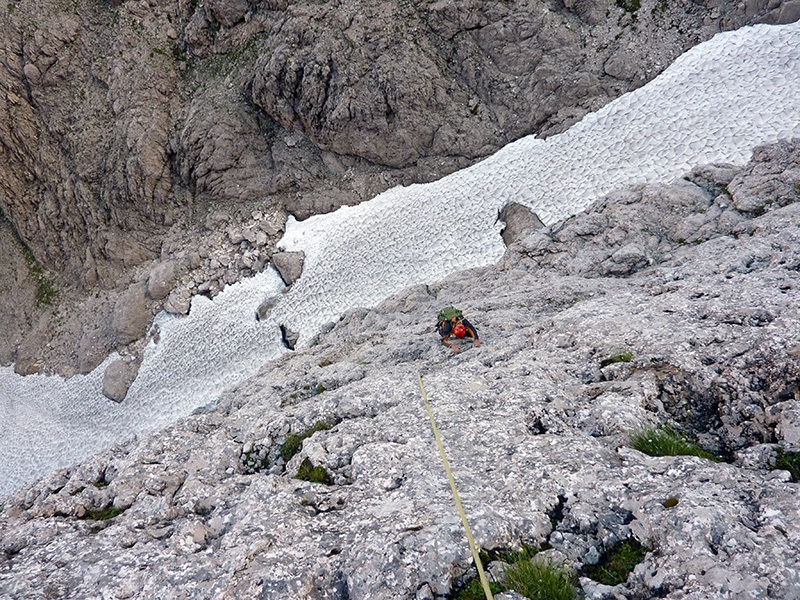 Via Cappellari - Timillero parete Nord Sass d'Ortiga (Pale di San Martino)