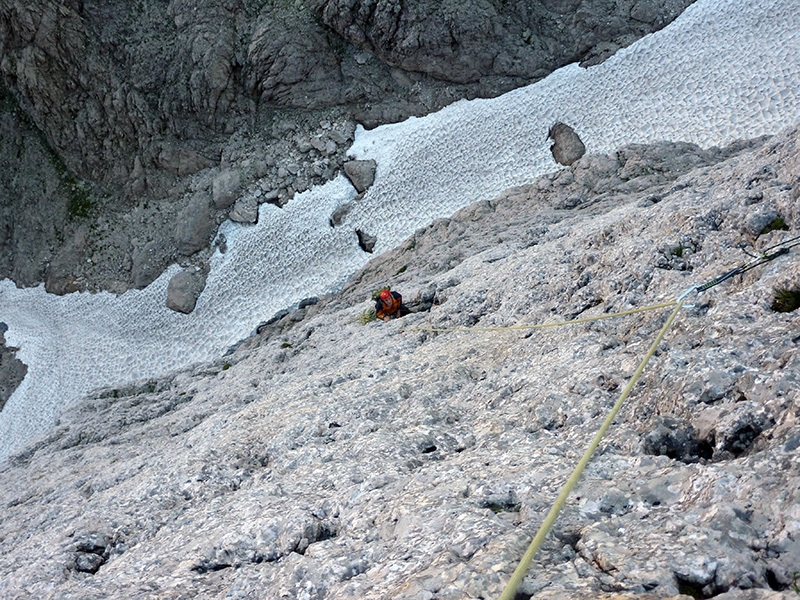 Via Cappellari - Timillero North Face, Sass d'Ortiga (Pale di San Martino, Dolomites)