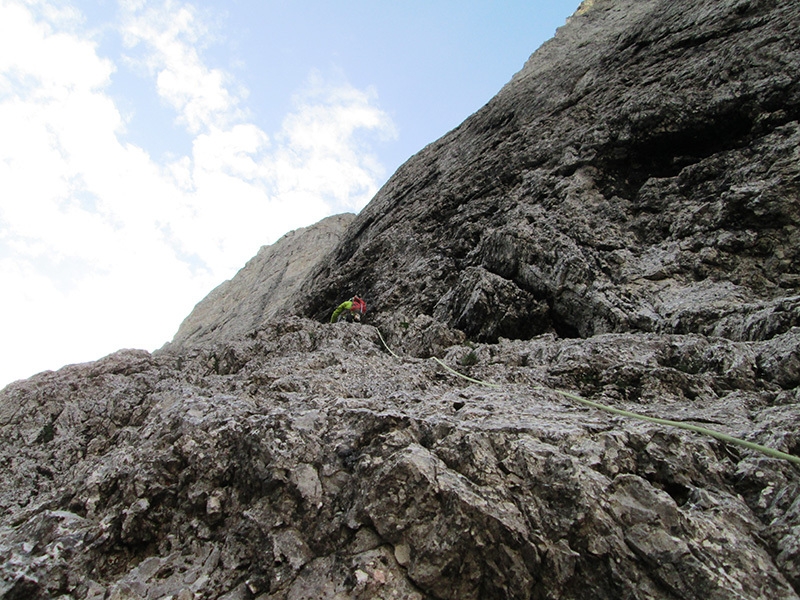 Via Cappellari - Timillero North Face, Sass d'Ortiga (Pale di San Martino, Dolomites)