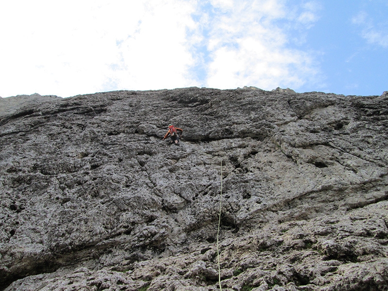 Via Cappellari - Timillero North Face, Sass d'Ortiga (Pale di San Martino, Dolomites)