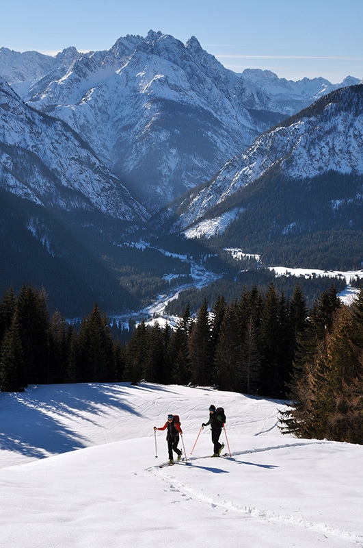 Ski mountaineering in Val Visdende, Carnic Alps