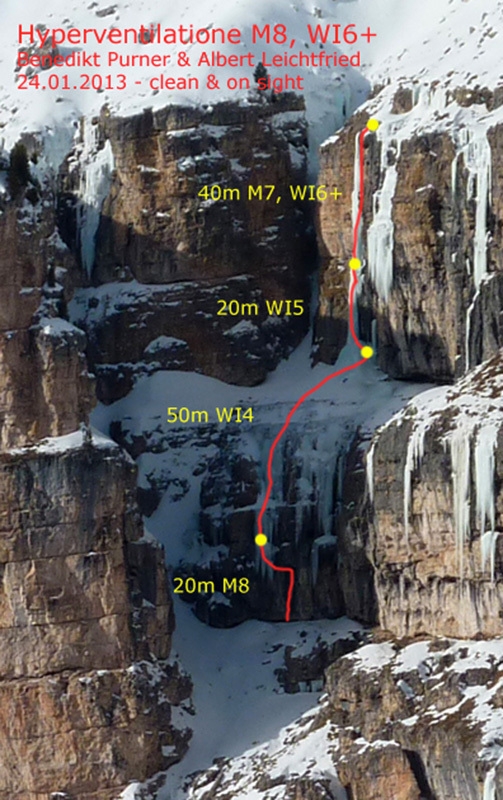 Cascate di ghiaccio in Vallunga, Dolomiti