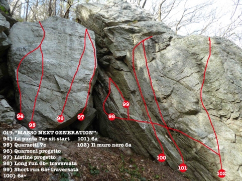 Miroglio boulder, palestra dei Distretti, Beppino Avagnina