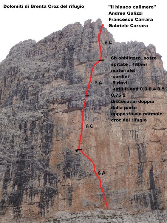 Il bianco calimero, Croz del rifugio, Brenta Dolomites, Rifugio Tosa Pedrotti