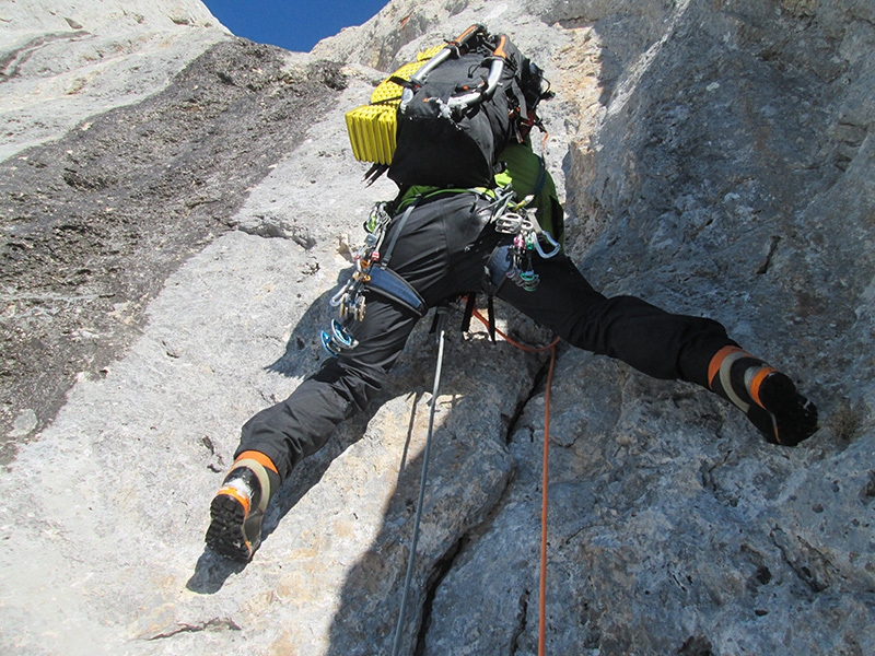 Gran Sasso: concatenamento Tre Spalle Corno Piccolo