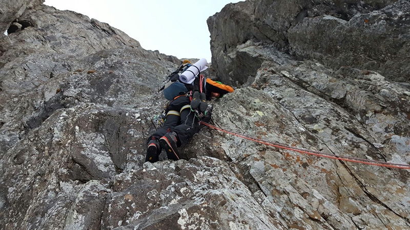 Pizzo del Salto, prima invernale via del Gran Diedro