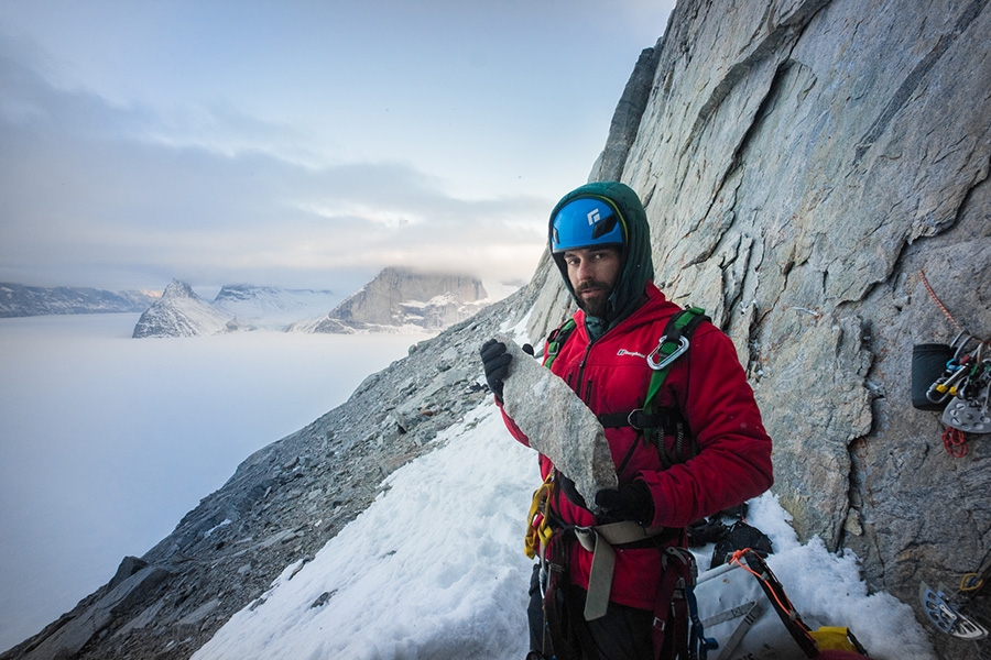 Cheyne Lempe, Dave Allfrey, Great Cross Pillar, Baffin Island, Canada.