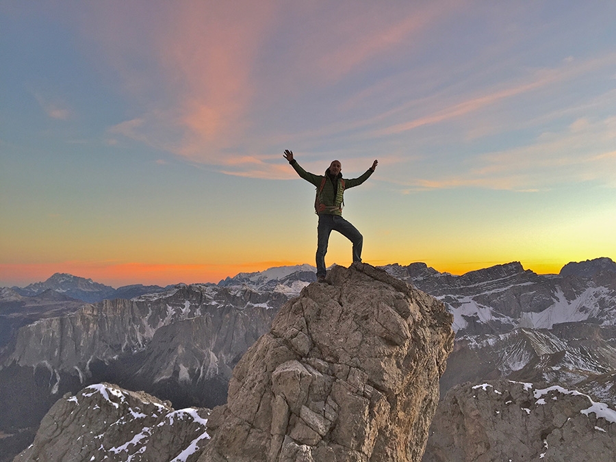 Traverso al Cielo, Peitlerkofel, Dolomites, climbing