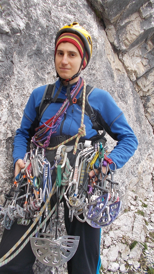 Via Delirio Giallo, Torre Prosser, Cestün, Sasso delle Dieci, Cunturines, Dolomites, Walter Polidori