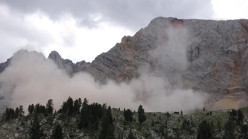 Kleine Gaisl - Piccola Croda Rossa, Dolomites, rockfall