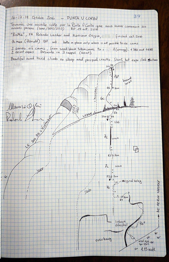 Ro.Ma., Punta U Corbu, Bavella, Corsica, Rolando Larcher, Maurizio Oviglia