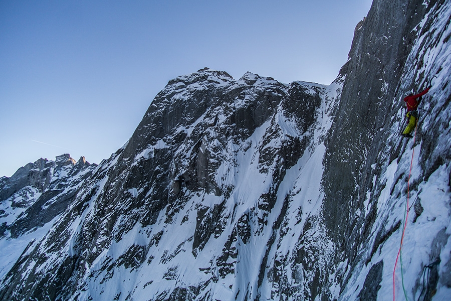 Pizzo Badile, Nordest supercombo, Marcel Schenk, David Hefti