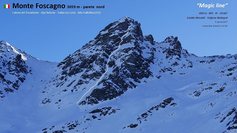 Monte Foscagno, Vallaccia Corta, Alta Valtellina, Eraldo Meraldi, Stefano Bedognè