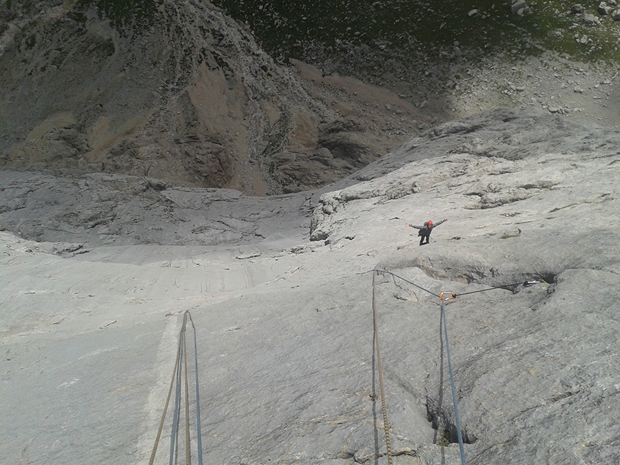 Via Attraverso il Pesce, Weg durch den Fisch, Marmolada, Dolomites, Marco Cordin, Pietro Garzon