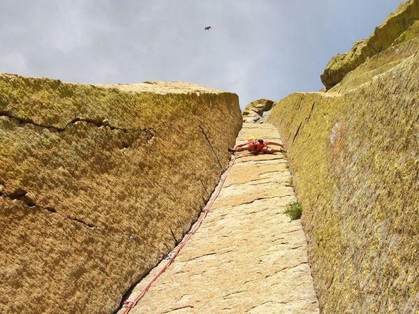 Climbing in USA, Wyoming, Devils Tower, Elio Bonfanti, Riccardo Ollivero