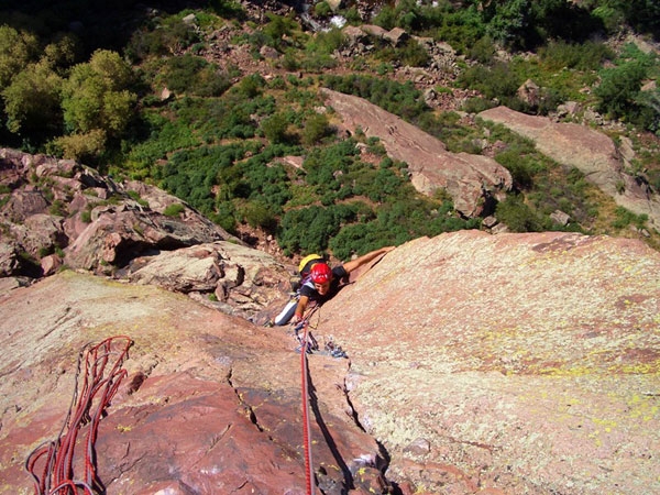 Climbing in USA, Wyoming, Devils Tower, Elio Bonfanti, Riccardo Ollivero