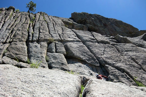 Climbing in USA, Wyoming, Devils Tower, Elio Bonfanti, Riccardo Ollivero