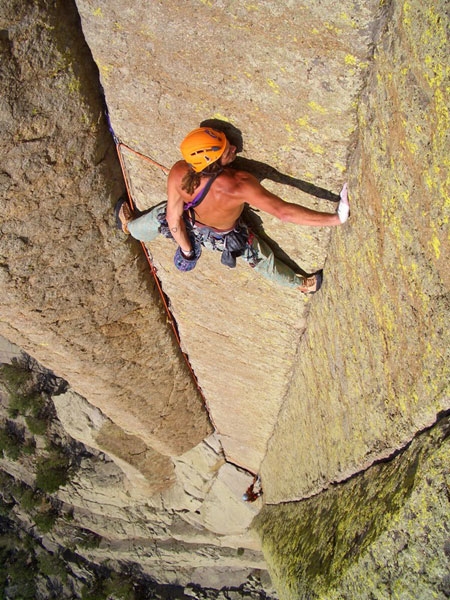 Climbing in USA, Wyoming, Devils Tower, Elio Bonfanti, Riccardo Ollivero