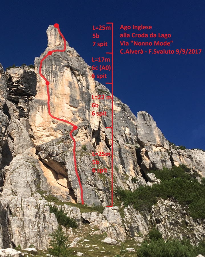 Ago Inglese, Croda dal Lago, Dolomites, Carlo Alverà, Federico Svaluto