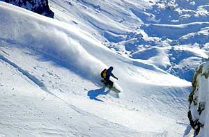 Passo San Pellegrino, Dolomiti, snowboard