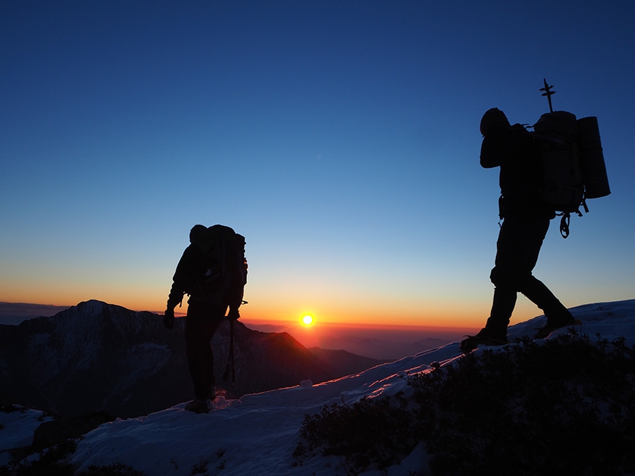 Winter crossing of the Alps by Alberto Paleari