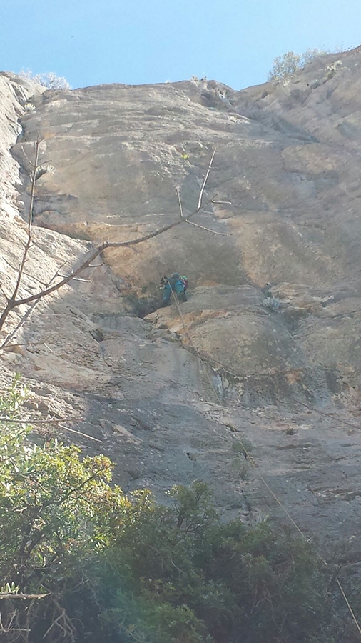 Climbing in Sardinia, Monte Ginnircu, Punta Su Mulone, Marco Davoli, Massimo Torricelli