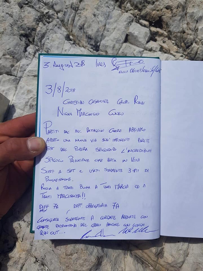 Spigolo Casanova - Marchisio, Popera, Dolomites, Nicola Marchisio, Christian Casanova
