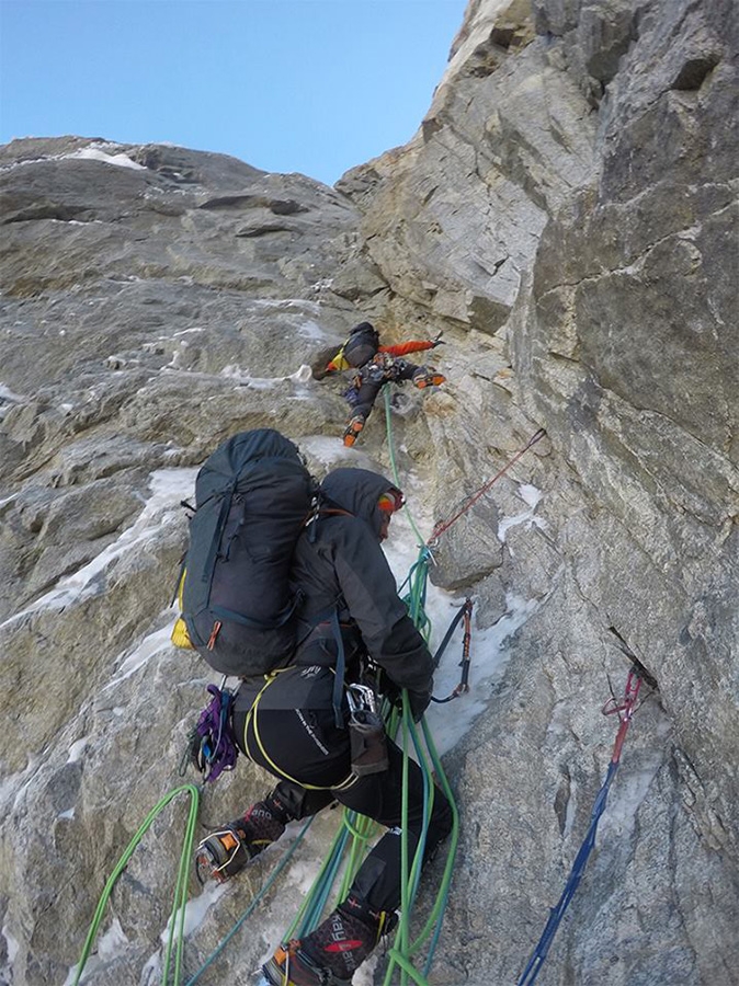 Grandes Jorasses, Couloir dei Giapponesi, Roger Cararach Soler, Marc Toralles, Bru Busom