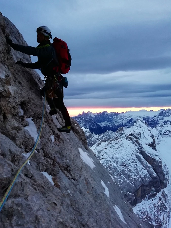 Fish route, Marmolada, Dolomites, Marco Cordin, Giovanni Malfer