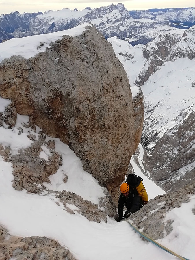 Fish route, Marmolada, Dolomites, Marco Cordin, Giovanni Malfer