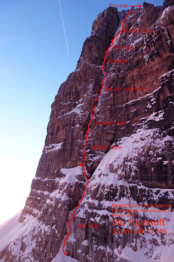 Dolomiti di Brenta, Cima Brenta, Simone Banal, Fabrizio Dellai, Marco Zanni