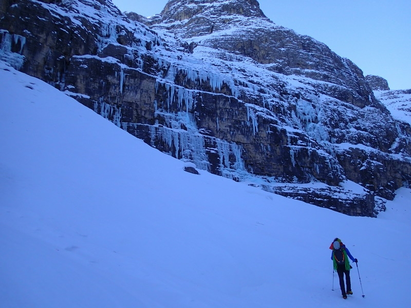 Val Travenanzes Dolomites ice climbing