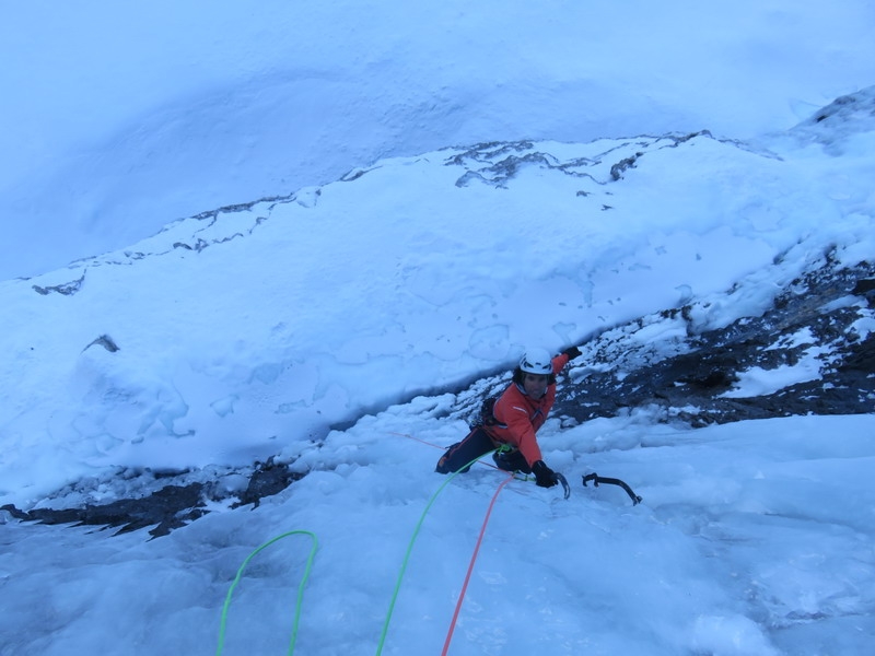 Val Travenanzes Dolomites ice climbing