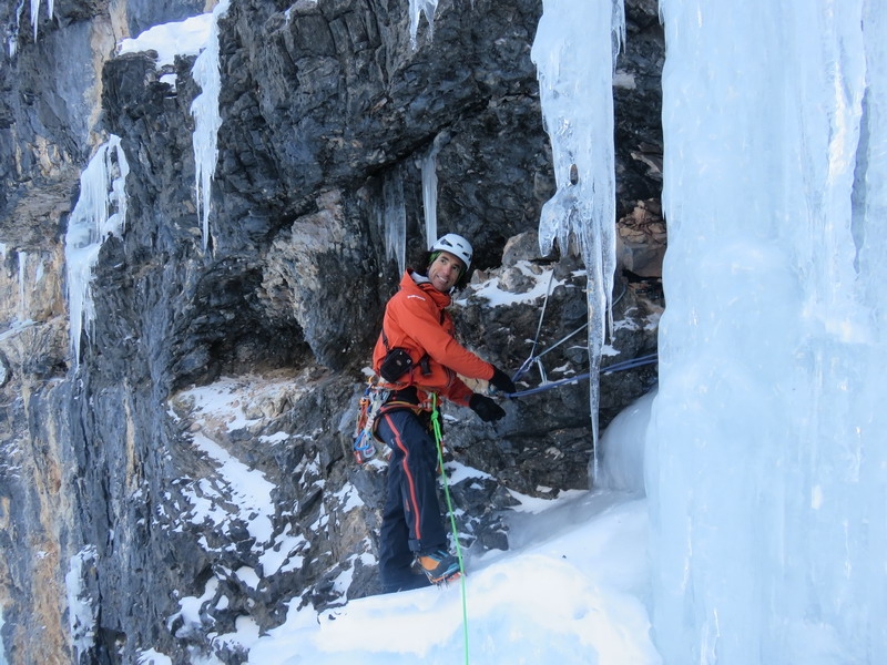 Val Travenanzes Dolomites ice climbing