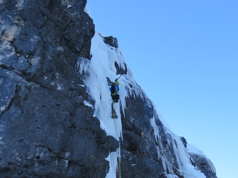 Val Travenanzes Dolomites ice climbing