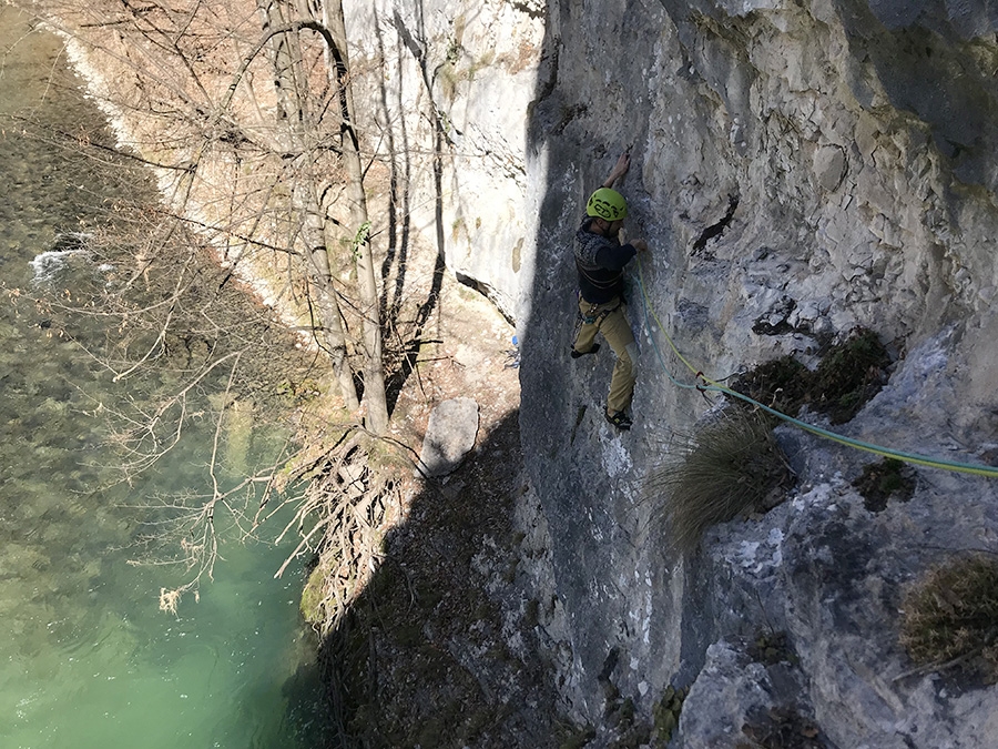 Climbing in Gola del Limarò, Valle del Sarca