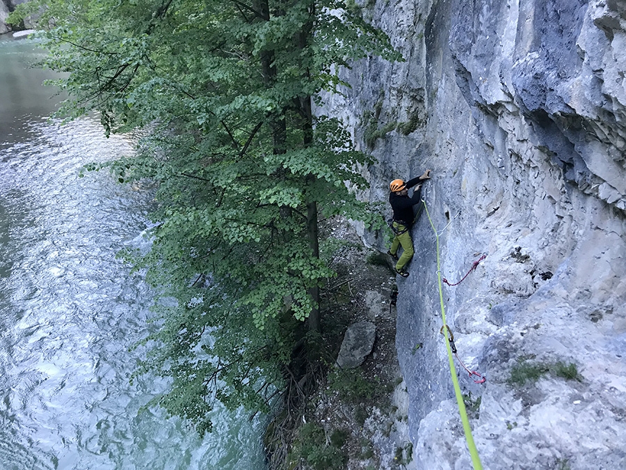 Climbing in Gola del Limarò, Valle del Sarca