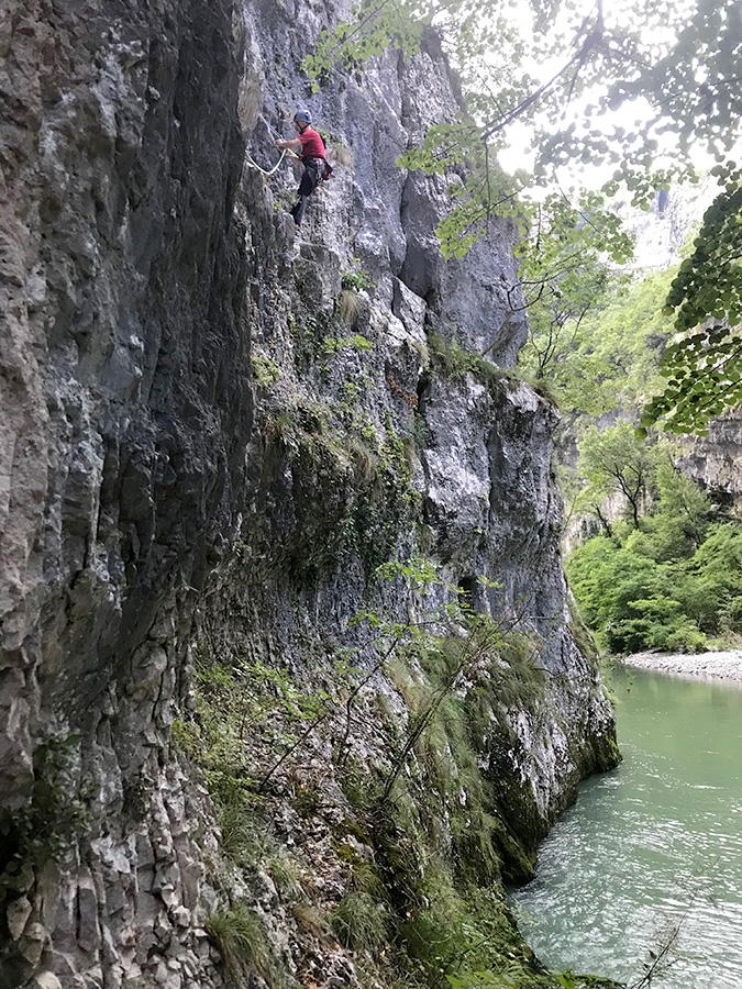 Climbing in Gola del Limarò, Valle del Sarca