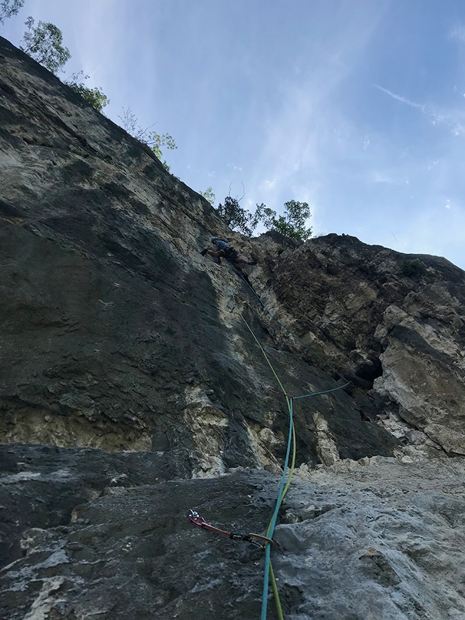 Climbing in Gola del Limarò, Valle del Sarca