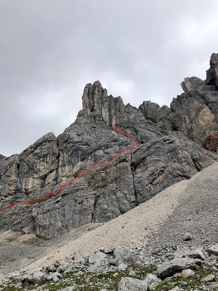 Via della Fessura Gialla, Torre Enrica del Zigolè, Dolomites, Giorgia Felicetti, Federico Dell’Antone