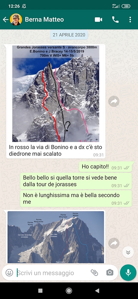 Grandes Jorasses, Il regalo di Berna, Matteo Della Bordella, Giacomo Mauri, Luca Schiera