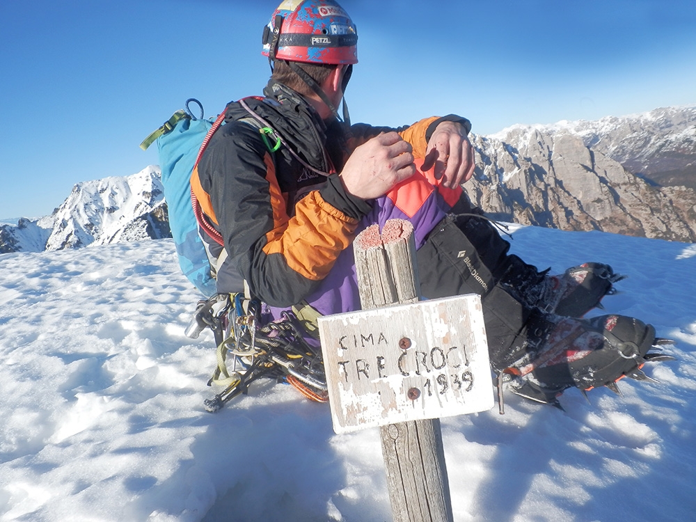 Piccole Dolomiti, Cima Tre Croci, Viaggio nel Tempo, Matteo Rini, Matthias Stefani