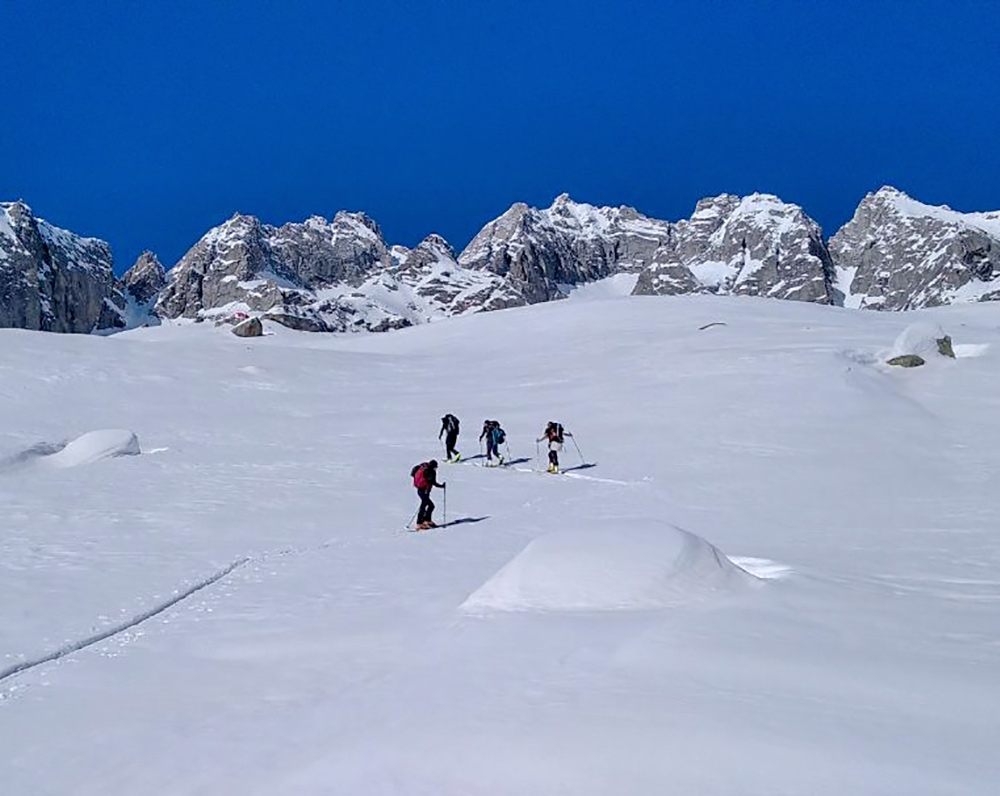 Scialpinismo tra Masino e Bregaglia, Mattia Testa, Marco Gautiero, Riccardo Molteni, Luca Chiesa, Luca Bianchi 