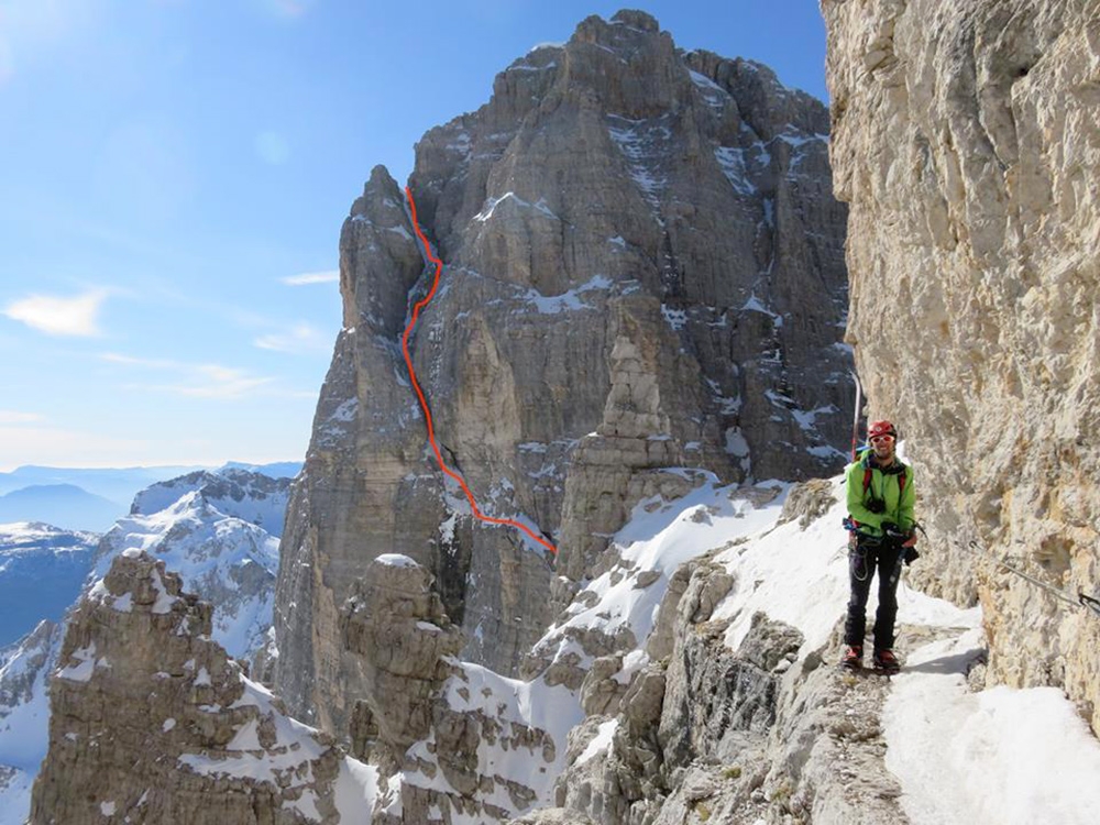 Cima Brenta Alta, Dolomiti di Brenta, Gola Nord-Est, Francesco Salvaterra, Piero Onorati, Manuela Farina