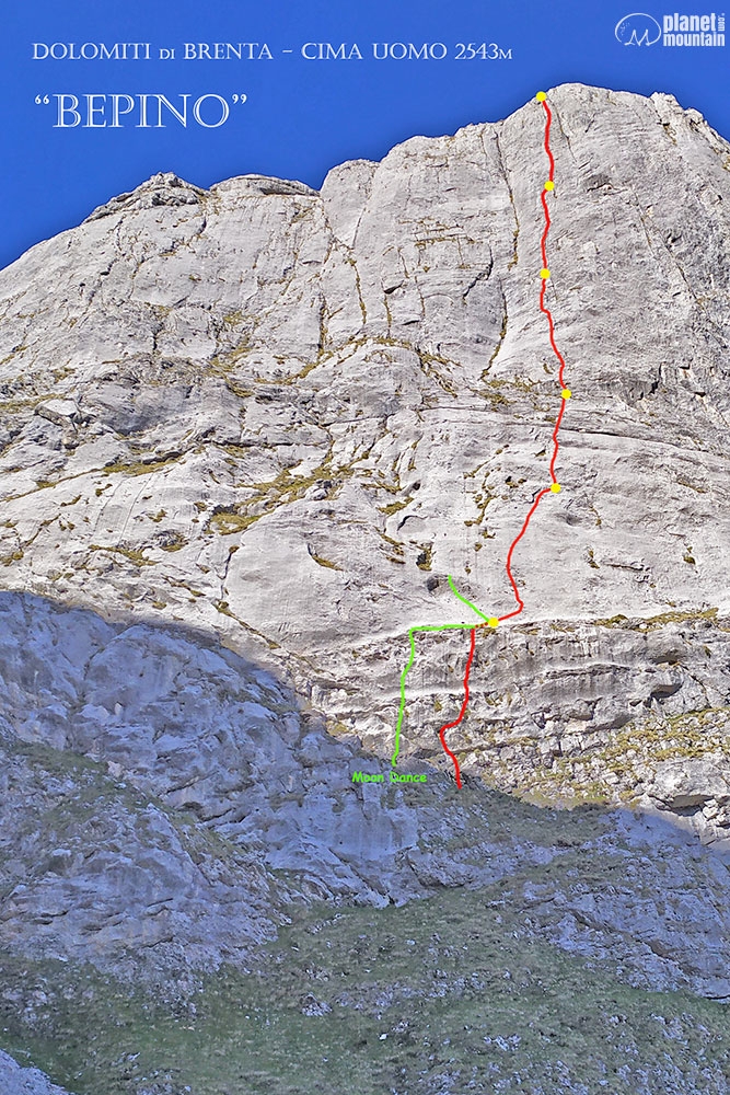 Bepino, Cima Uomo, Dolomiti di Brenta, Rolando Larcher, Michele Cagol