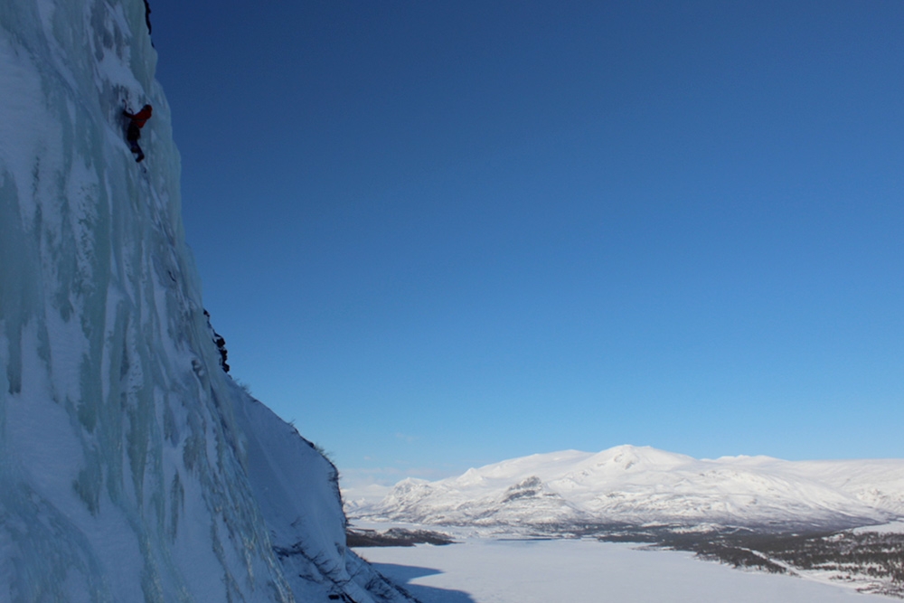 Ice climbing in Lapland, Sweden,  Rafa Vadillo