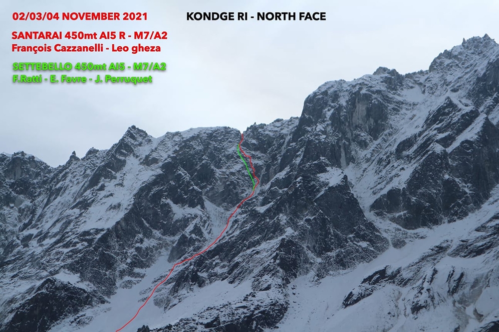 Kondge-Ri, Tengkangpoche, Nepal, Roger Bovard, François Cazzanelli, Emrik Favre, Leonardo Gheza, Jerome Perruquet, Francesco Ratti