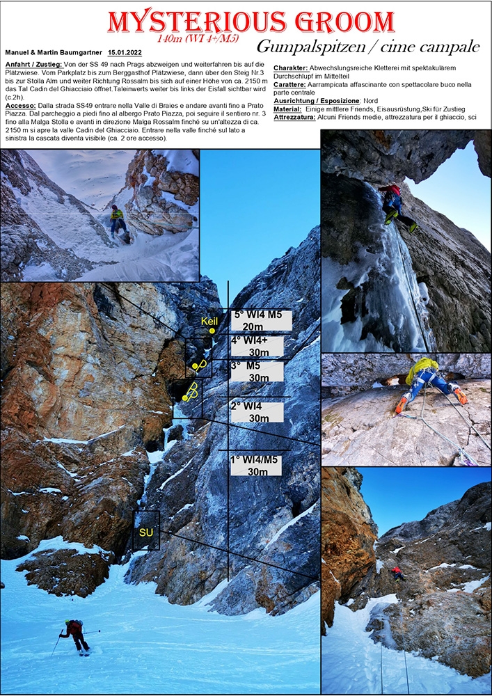 Dolomiti di Braies, Cime Campale, Manuel Baumgartner, Martin Baumgartner